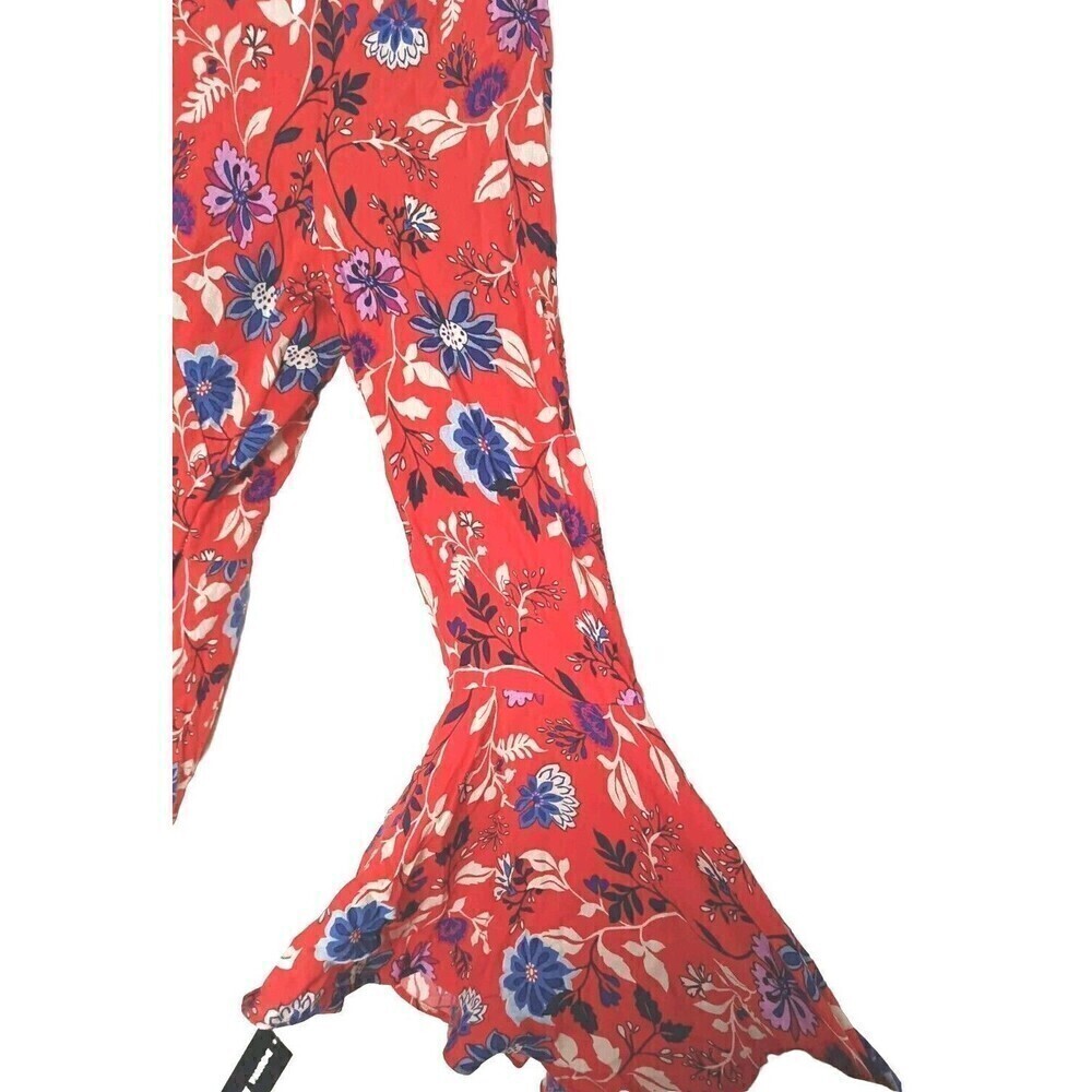 Donna Morgan Dress ASO Wendy Size 16 Red Poppy Comb Floral Print Bell Sleeve New - Picture 8 of 14
